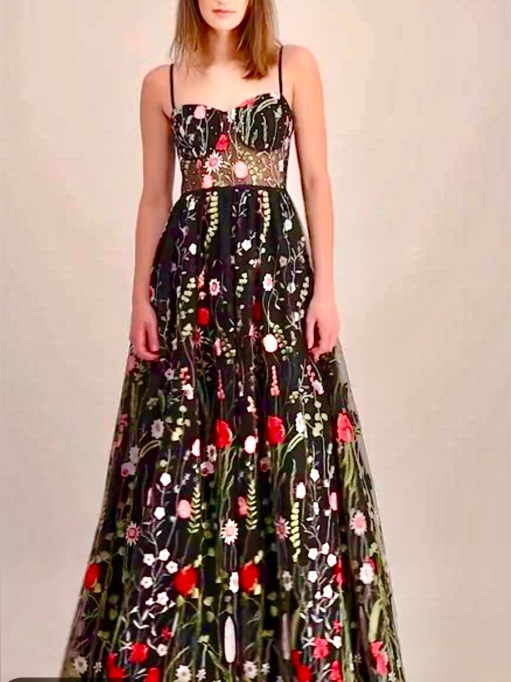 NEW City Studio Women's Junior's Black Floral Embroidery Corset Dress Sz 3/4.
